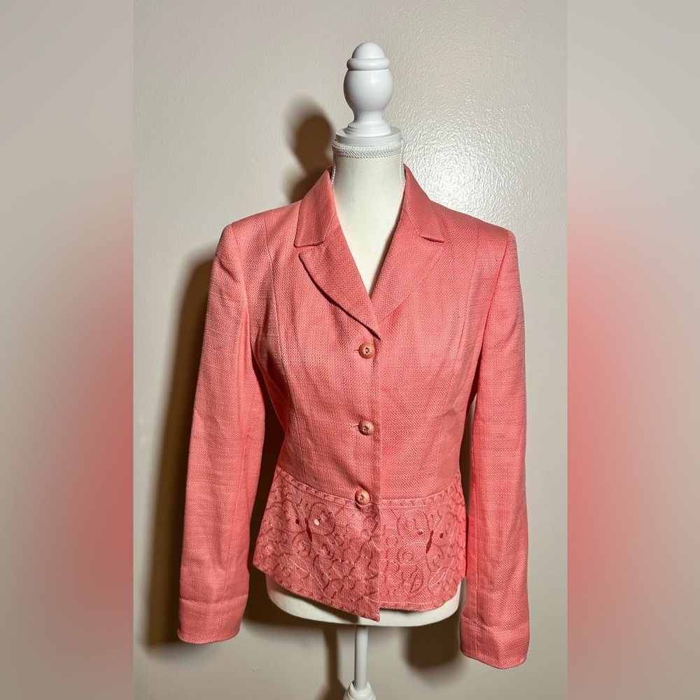 Le Suit Coral Textured Women's Blazer
